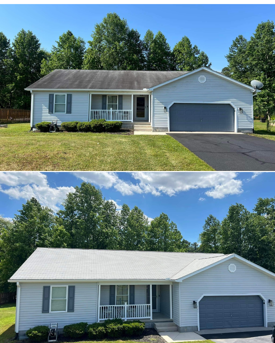 Before and after driveway cleaning results